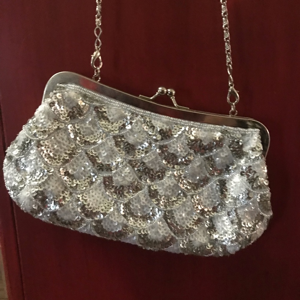 Sequin Sparkly Evening Bag Barely Used Clutch - image 1